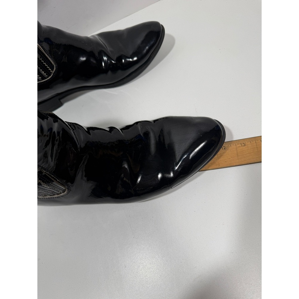 Falcon Bota y Botin Black Patent Leather Chelsea Boots Made Mexico‎ rodeo boots - Picture 9 of 11